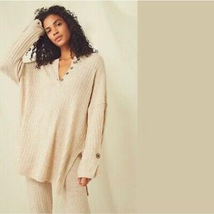 Free People Around the Clock Sweater Tunic Oatmeal